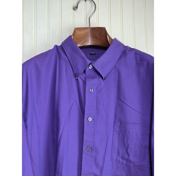 Kenneth Cole Reaction Shirt Mens 2XL Purple Non Iron Button Down Long Sleeve - Picture 1 of 7